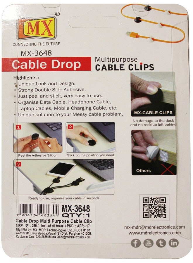 ام كي مشابك تثبيت كابلات MX - منظم أسلاك ذاتي اللصق متعدد الأغراض - عبوة من 6 خطافات ملونة لإدارة الأسلاك للتلفزيون والمكتب والسيارة والمنزل - Image 5